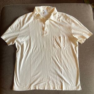 Vintage Men's XL Ballantyne Cream Short Sleeve Polo Shirt